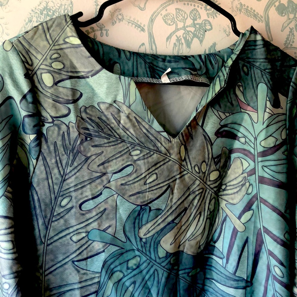 Monstera print dress